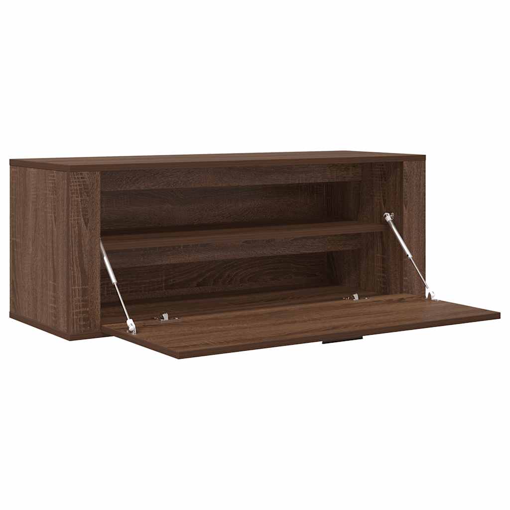 Scarpiera a Muro Rovere Marrone100x35x38cm in Legno Multistrato 821027