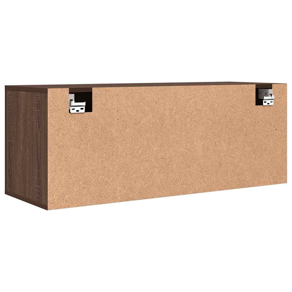 Scarpiera a Muro Rovere Marrone100x35x38cm in Legno Multistrato 821027