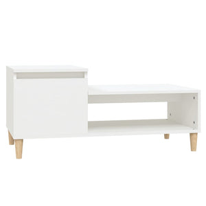 Tavolino da Salotto Bianco 100x50x45 cm in Legno Multistrato 821124