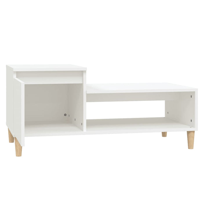 Tavolino da Salotto Bianco 100x50x45 cm in Legno Multistrato 821124