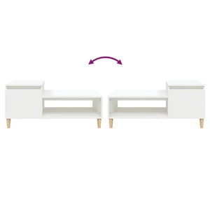 Tavolino da Salotto Bianco 100x50x45 cm in Legno Multistrato 821124