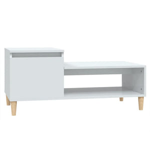 Tavolino da Salotto Bianco Lucido 100x50x45cm Legno Multistrato 821126