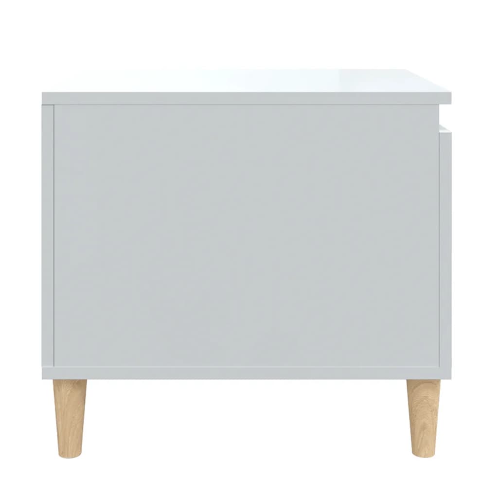 Tavolino da Salotto Bianco Lucido 100x50x45cm Legno Multistrato 821126