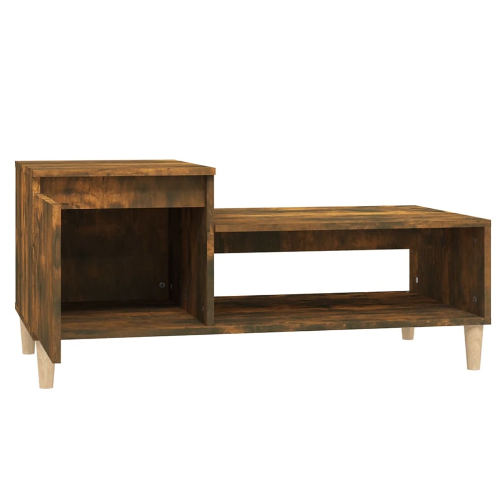Tavolino da Salotto-Tavolino da soggiorno-Tavolo Rovere Fumo 100x50x45 cm Legno Multistrato 288875