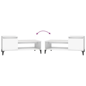 Tavolino da Salotto Bianco 100x50x45 cm in Legno Multistrato cod mxl 26109