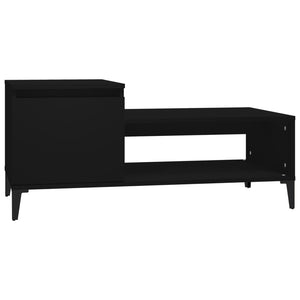 Tavolino da Salotto Nero 100x50x45 cm in Legno Multistrato 821133