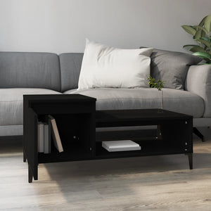 Tavolino da Salotto Nero 100x50x45 cm in Legno Multistrato 821133