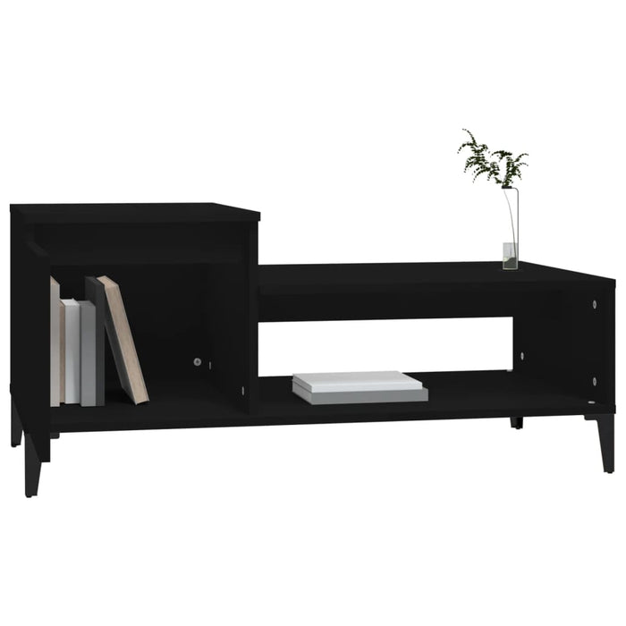 Tavolino da Salotto Nero 100x50x45 cm in Legno Multistrato 821133