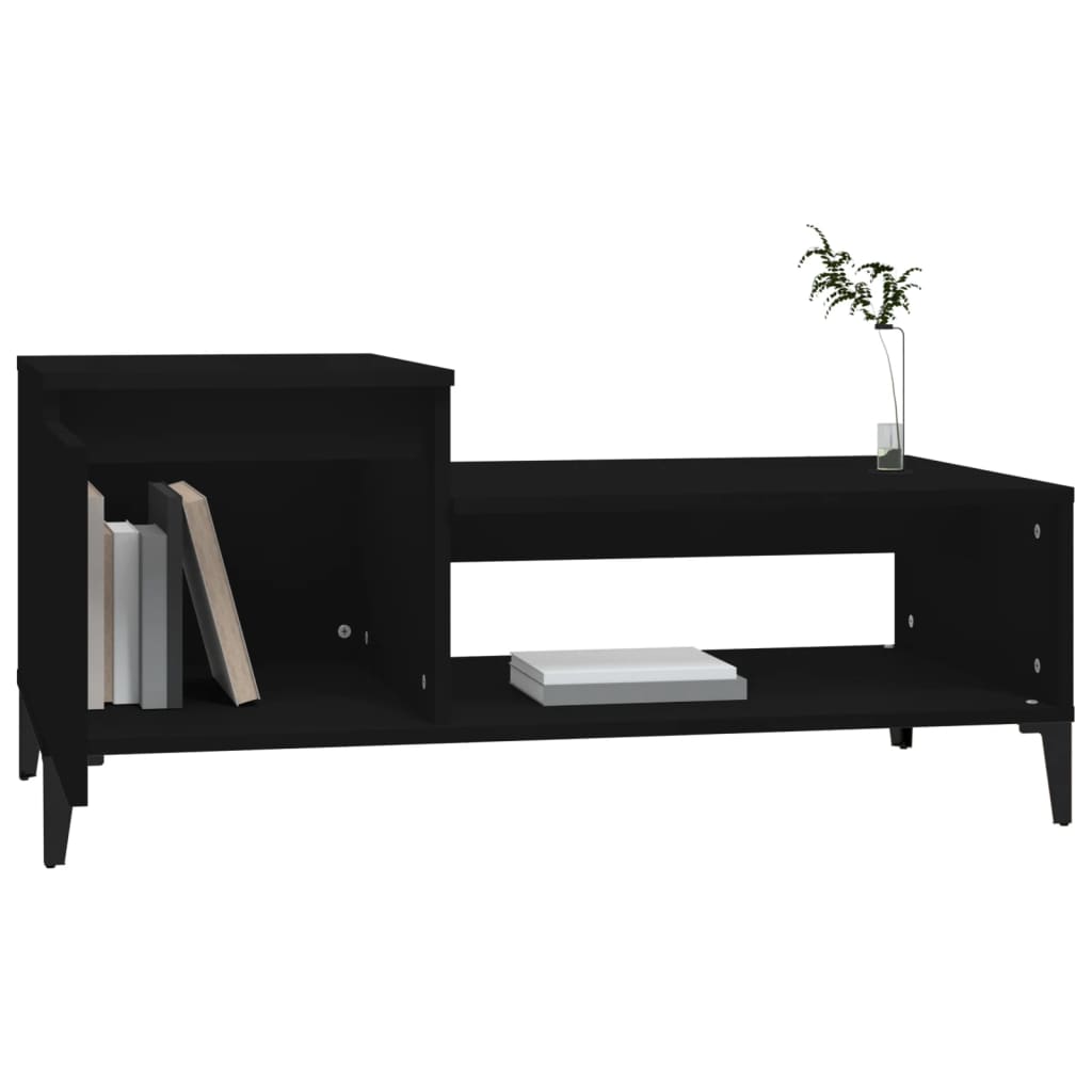 Tavolino da Salotto Nero 100x50x45 cm in Legno Multistrato 821133