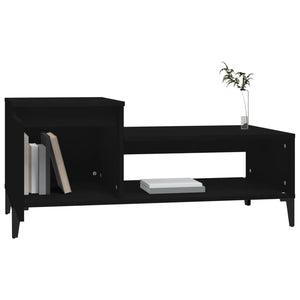 Tavolino da Salotto Nero 100x50x45 cm in Legno Multistrato 821133