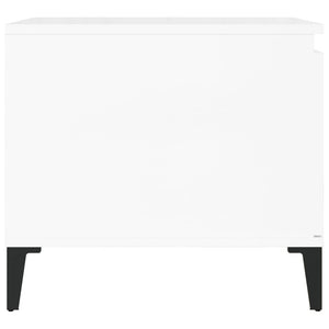Tavolino da Salotto Bianco Lucido 100x50x45cm Legno Multistrato 821134