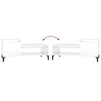 Tavolino da Salotto Bianco Lucido 100x50x45cm Legno Multistrato cod mxl 23488