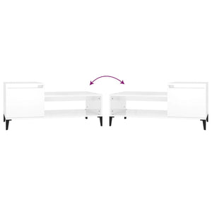 Tavolino da Salotto Bianco Lucido 100x50x45cm Legno Multistrato 821134