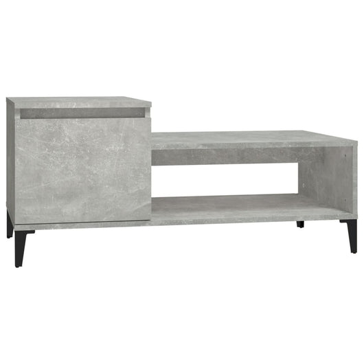 Tavolino Salotto Grigio Cemento 100x50x45 cm Legno Multistrato 821136