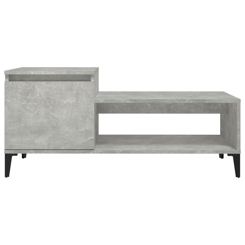 Tavolino Salotto Grigio Cemento 100x50x45 cm Legno Multistrato 821136