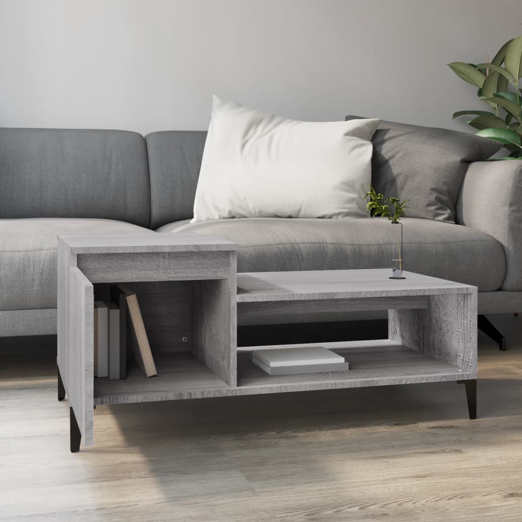 Tavolino da Salotto grigio sonoma 100x50x45cm Legno Multistrato cod mxl 26110