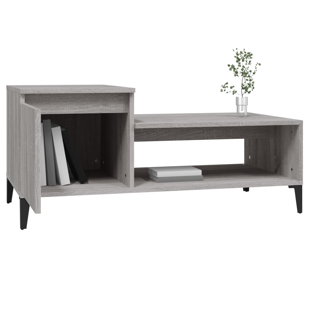Tavolino da Salotto grigio sonoma 100x50x45cm Legno Multistrato cod mxl 26110