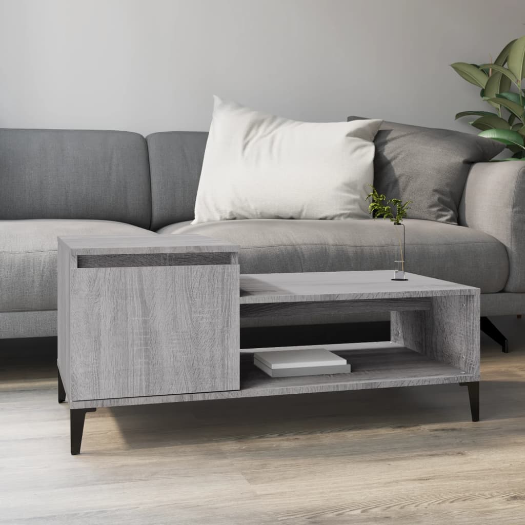 Tavolino da Salotto grigio sonoma 100x50x45cm Legno Multistrato cod mxl 26110