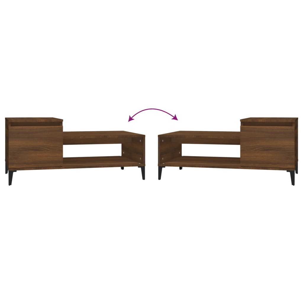 Tavolino da Salotto Rovere Marrone100x50x45cm Legno Multistrato 821139