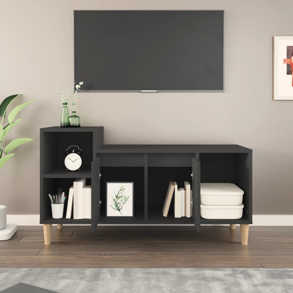 Mobile Porta TV Nero 100x35x55 cm in Legno Multistrato 821173