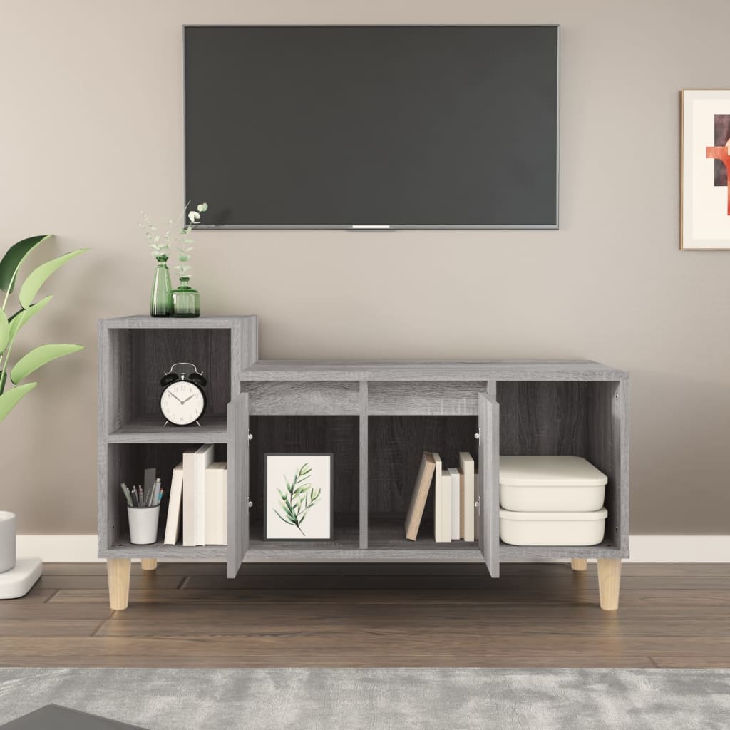 Mobile TV Grigio Sonoma 100x35x55 cm in Legno Multistrato 821178