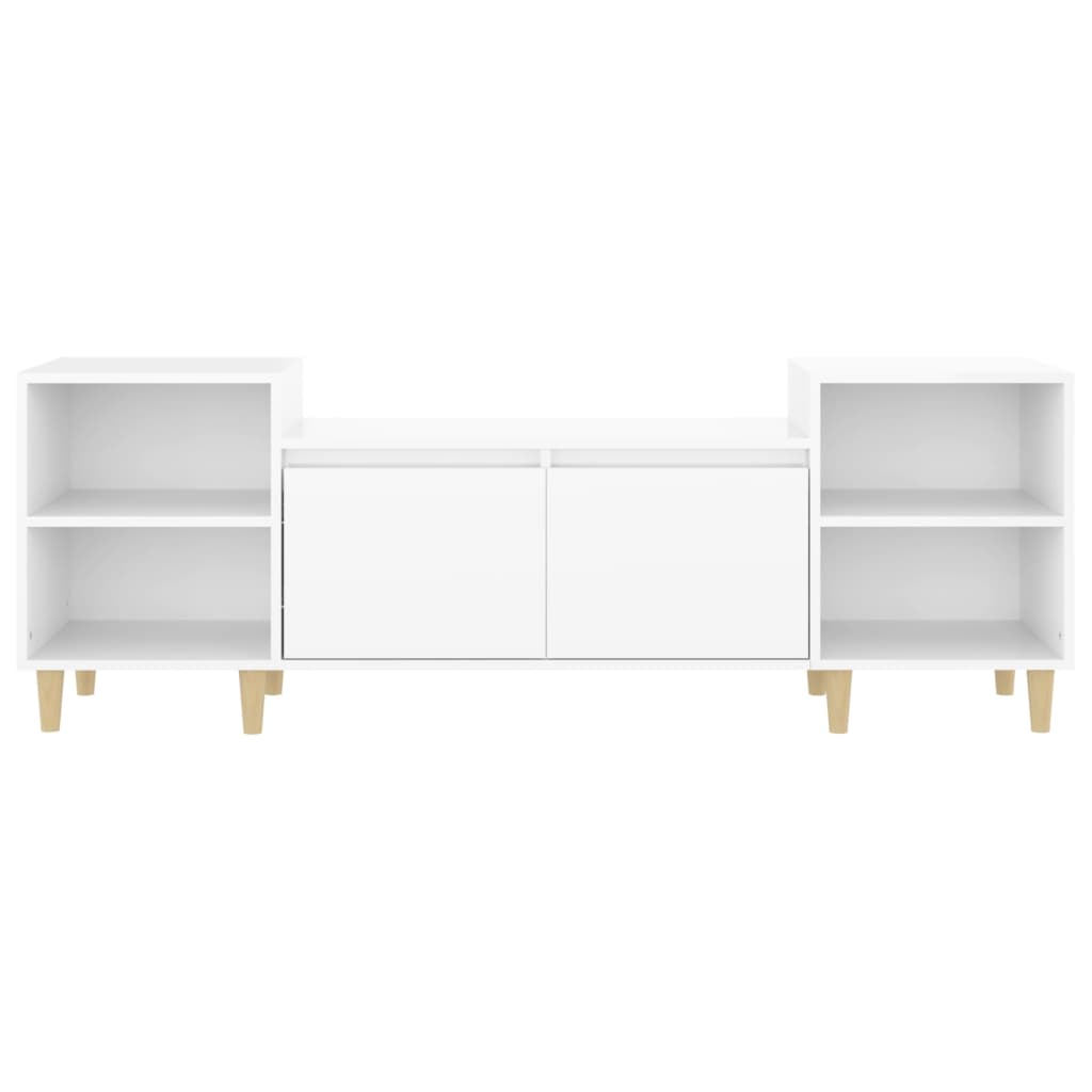 Mobile Porta TV Bianco Lucido 160x35x55 cm in Legno Multistrato cod mxl 26429