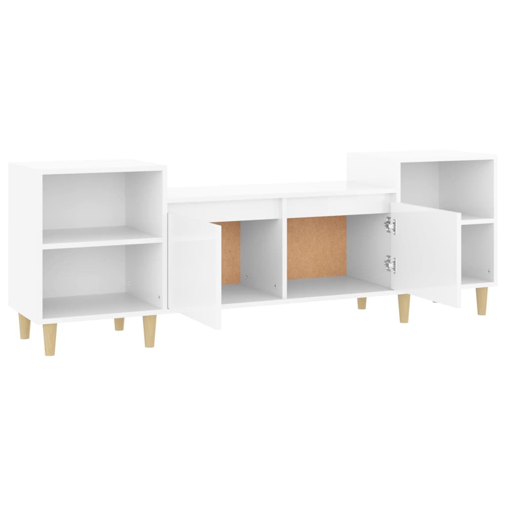 Mobile Porta TV Bianco Lucido 160x35x55 cm in Legno Multistrato cod mxl 26429
