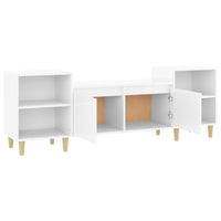 Mobile Porta TV Bianco Lucido 160x35x55 cm in Legno Multistrato cod mxl 26429