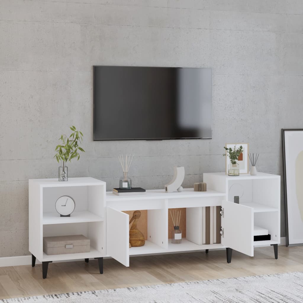 Mobile Porta TV Bianco 160x35x55 cm in Legno Multistrato 821196
