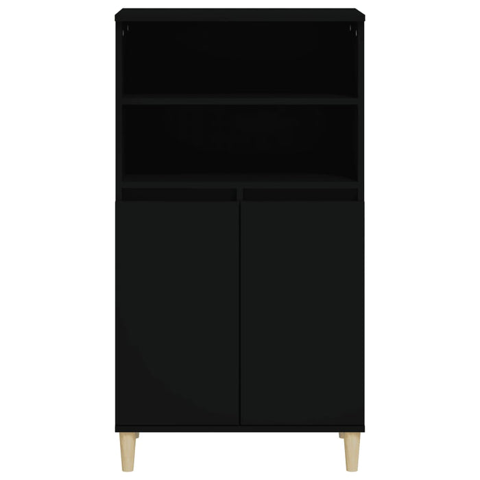 Credenza-Buffet-Armadio da cucina Nera 60x36x110 cm in Legno Multistrato