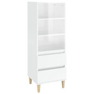 Credenza cassettiera cassettiera mobile contenitore organizer cucina soggiorno soggiorno lucido 40 x 36 x 110 cm derivati ​​del legno bianco 02_0032975