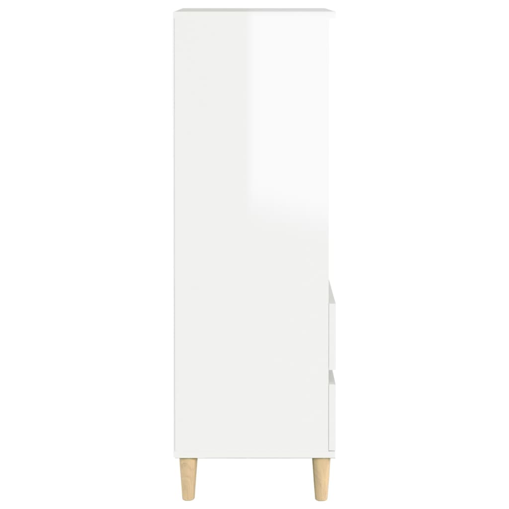 Credenza Bianco Lucido 40x36x110 cm in Legno Multistrato cod mxl 25293