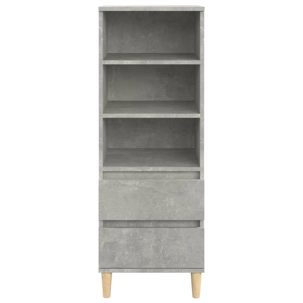 Credenza-Buffet-Armadio da cucina Grigio Cemento 40x36x110 cm in Legno Multistrato 756924
