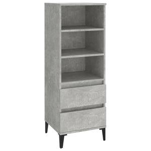 Credenza-Buffet-Armadio da cucina Grigio Cemento 40x36x110 cm in Legno Multistrato 598590