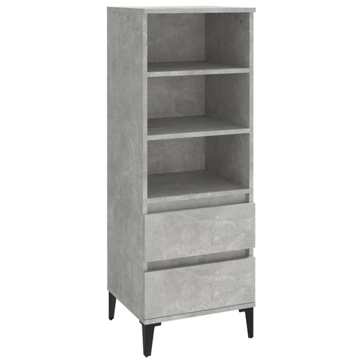 Credenza-Buffet-Armadio da cucina Grigio Cemento 40x36x110 cm in Legno Multistrato 598590