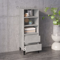 Credenza-Buffet-Armadio da cucina Grigio Cemento 40x36x110 cm in Legno Multistrato 598590