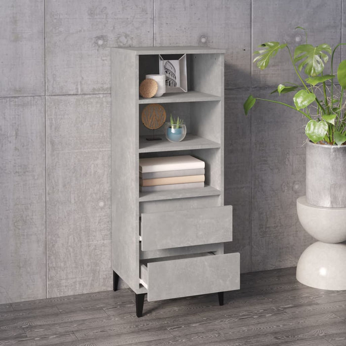 Credenza-Buffet-Armadio da cucina Grigio Cemento 40x36x110 cm in Legno Multistrato 598590
