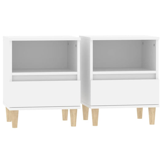 Comodini 2 pz in Bianco 40x35x50 cm 821795
