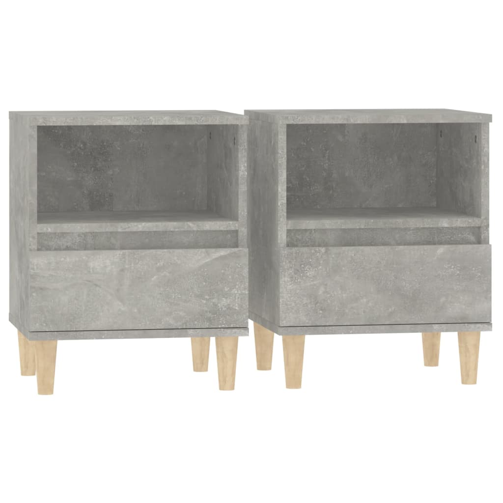 Comodini 2 pz Grigio Cemento 40x35x50 cm 821803