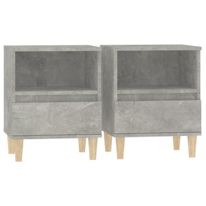 Comodini 2 pz Grigio Cemento 40x35x50 cm 821803