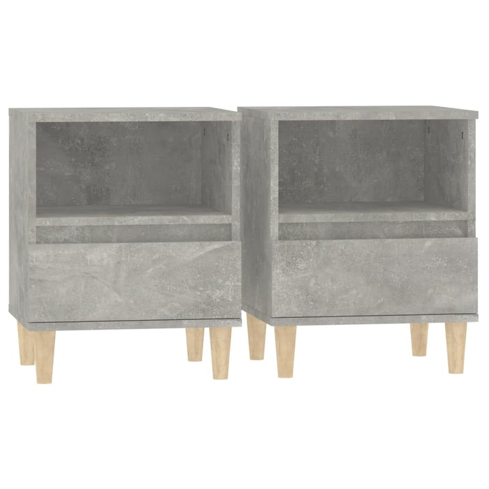 Comodini 2 pz Grigio Cemento 40x35x50 cm 821803