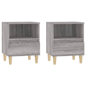Comodino 2 pz-Set di 2 Tavolino da notte Grigio Sonoma 40x35x50 cm 800293