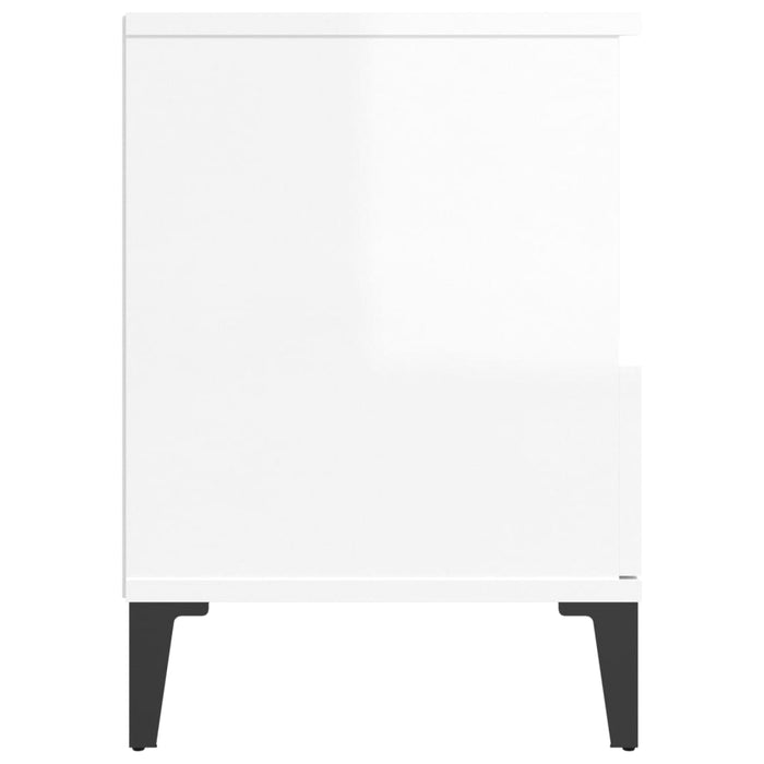 Comodini 2 pz in Bianco Lucido 40x35x50 cm 821815