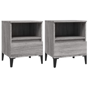 Comodino 2 pz-Set di 2 Tavolino da notte Grigio Sonoma 40x35x50 cm 528531