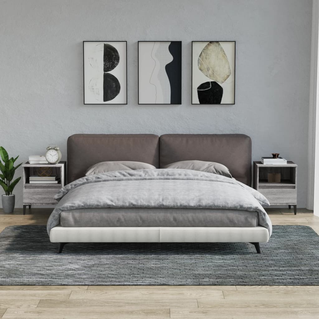 Comodino 2 pz Grigio Sonoma 40x35x50 cm 821823