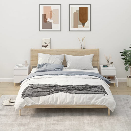 Comodini 2 pz in Bianco 40x35x50 cm 821827