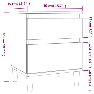 Comodino Grigio Cemento 40x35x50 cm 821834