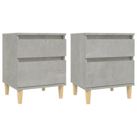 Comodini 2 pz Grigio Cemento 40x35x50 cm cod mxl 33260