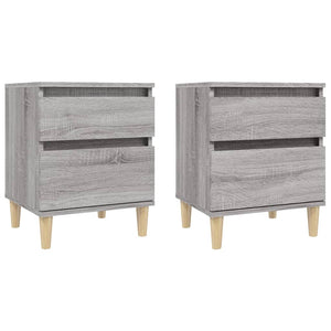 Comodino 2 pz-Set di 2 Tavolino da notte Grigio Sonoma 40x35x50 cm 871519