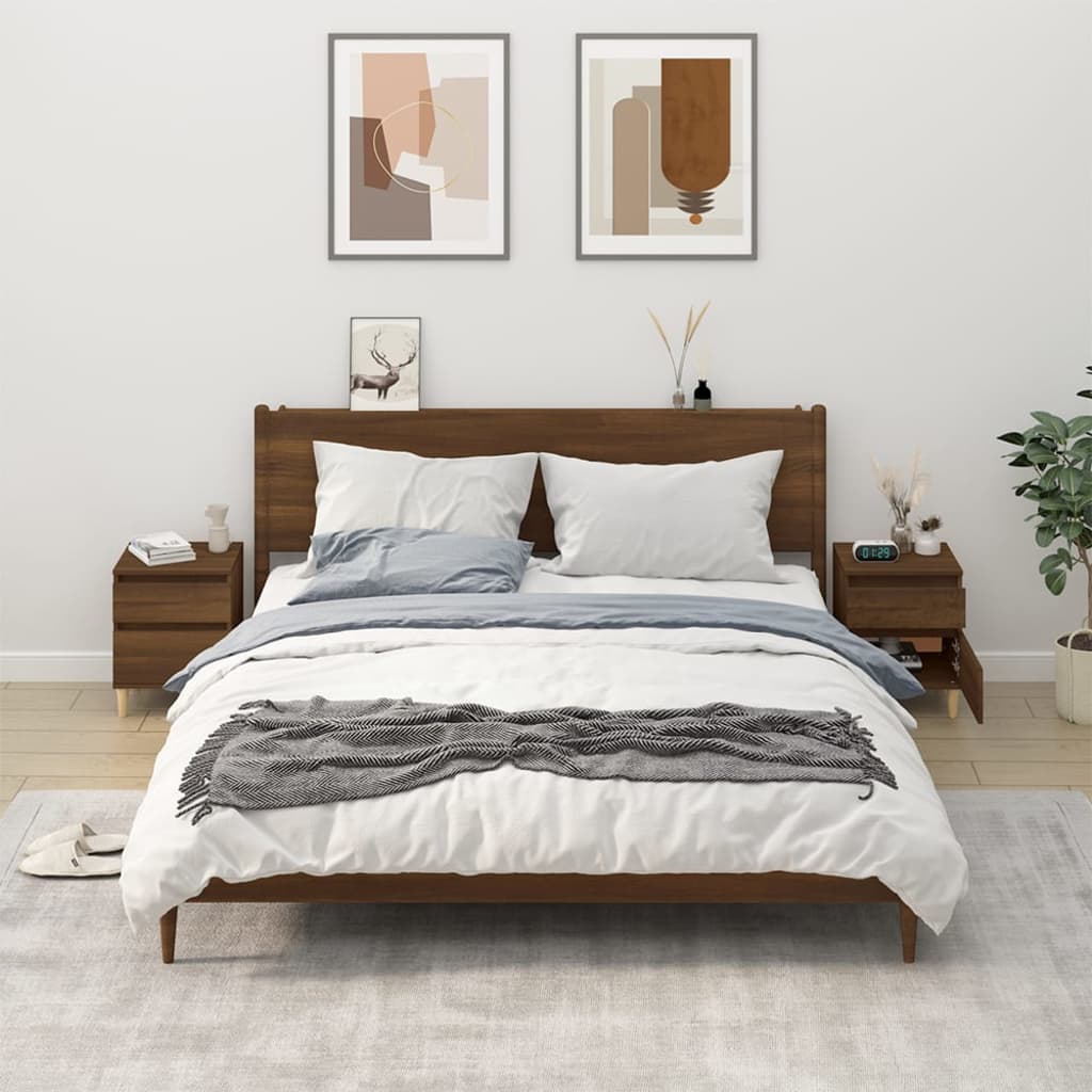 Comodini 2 pz Rovere Marrone 40x35x50 cm 821841